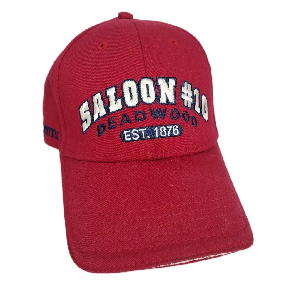 VTG Rare Saloon No 10 DEAD MANS HAND Trucker Hat Cap Red Deadwood South Dakota
